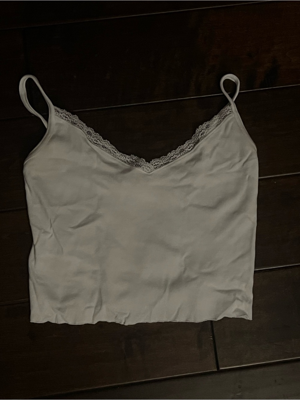 Brandy Melville Lace Trim Camisole Tank Top in white